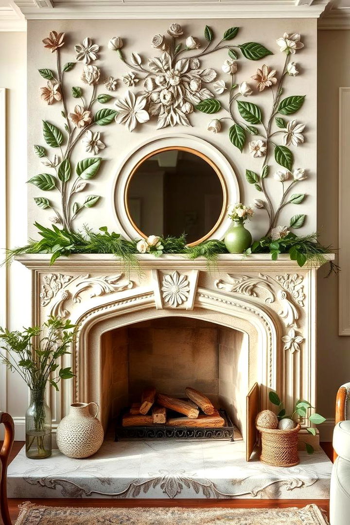 Botanical Inspired Embellishments - 22 Green Fireplace Ideas