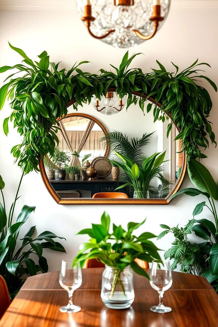Botanical Reflection - 22 Dining Room Mirror Ideas