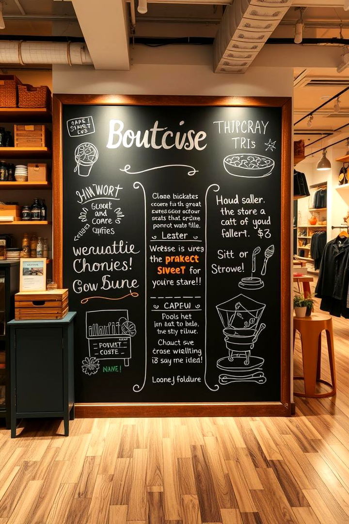 Boutique Shop Chalkboard Sign - 22 Chalkboard Wall Ideas