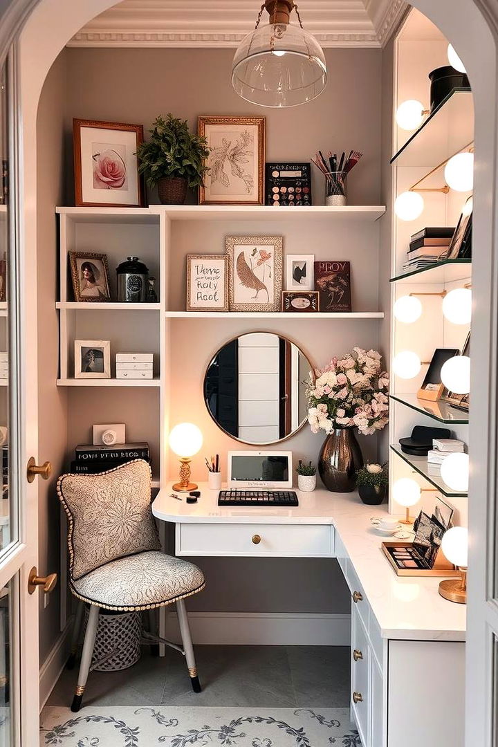 Boutique Style Makeup Nook - 22 Makeup Room Ideas