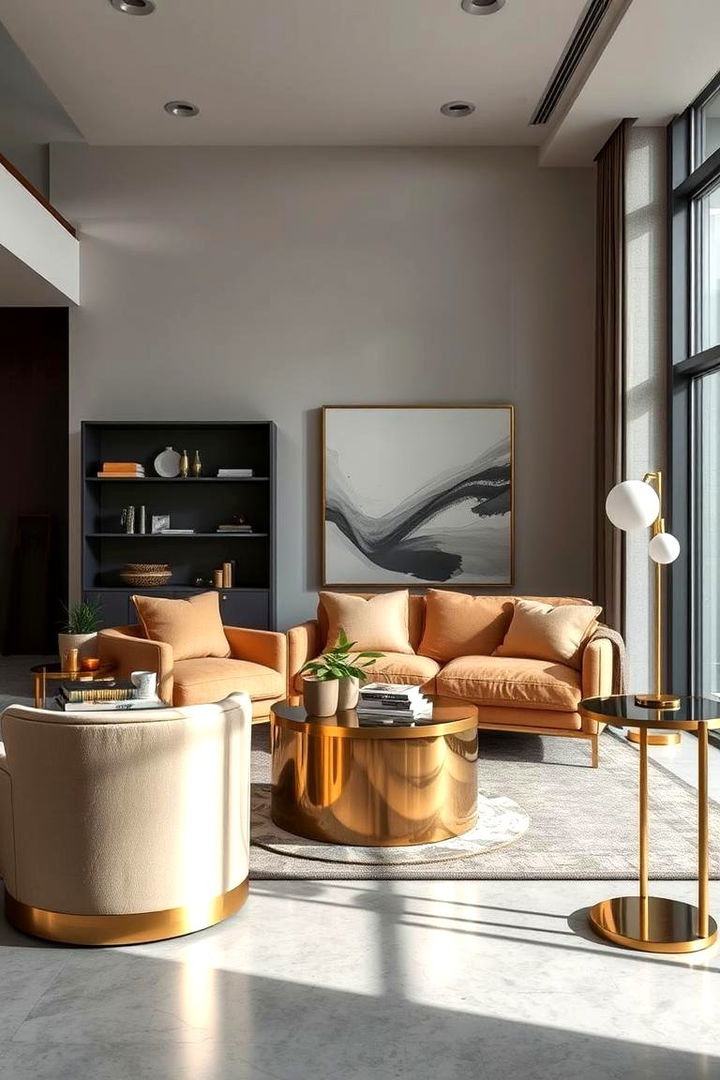 Brass and Steel Furniture Fusion - 22 Steampunk Living Room Ideas