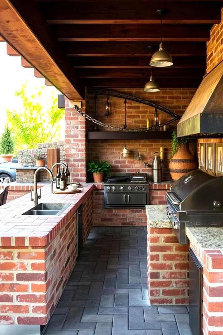 Brick Countertops - 22 Types of Outdoor Kitchen Countertops