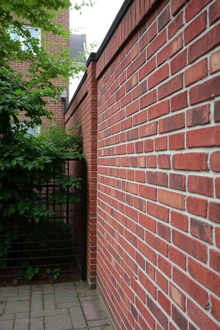 Brick Fence Serving as a Sound Barrier - 22 Brick Fence Ideas