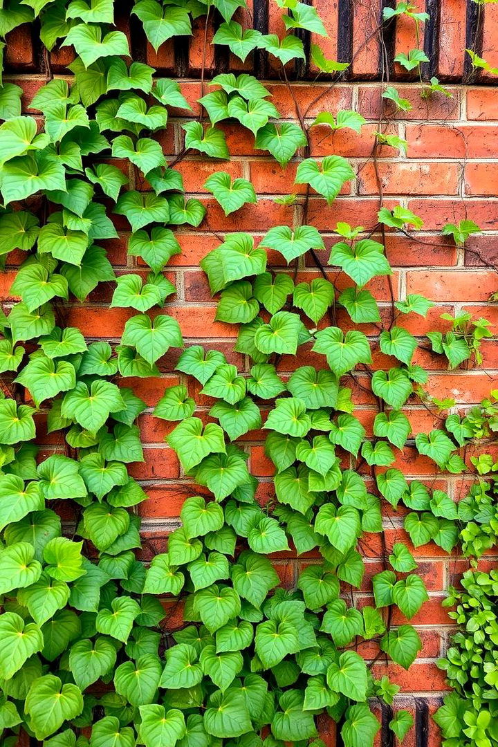 Brick Fence with Climbing Vines - 22 Brick Fence Ideas