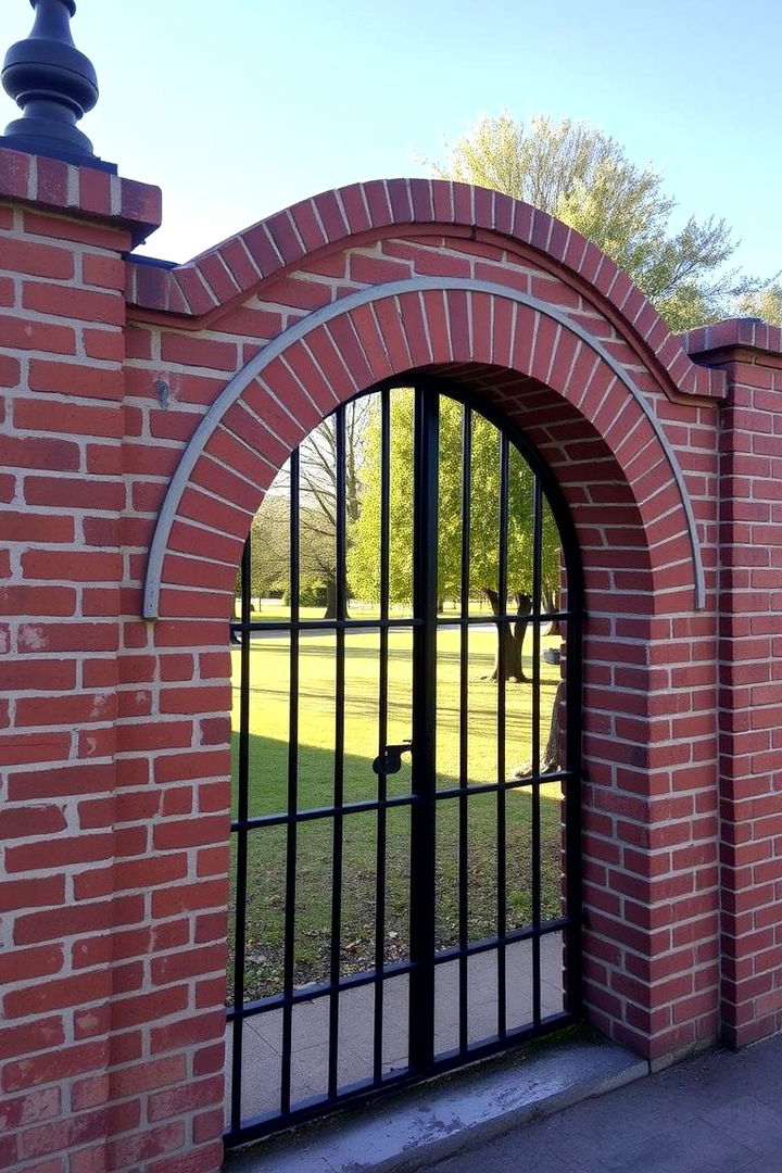 Brick Fence with Decorative Archways - 22 Brick Fence Ideas