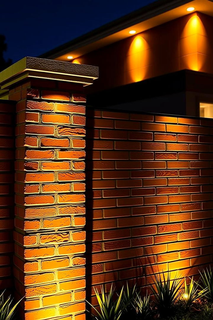 Brick Fence with Post Modern Finishes - 22 Brick Fence Ideas