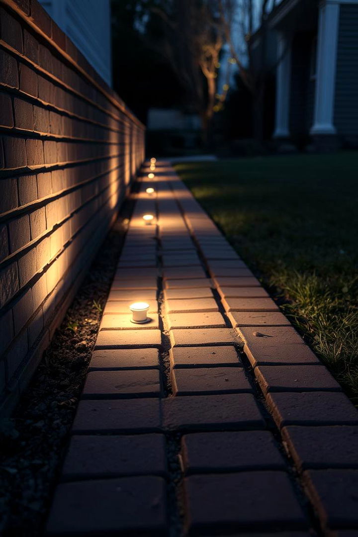 Brick Lighting Accents - 22 Brick Landscaping Ideas
