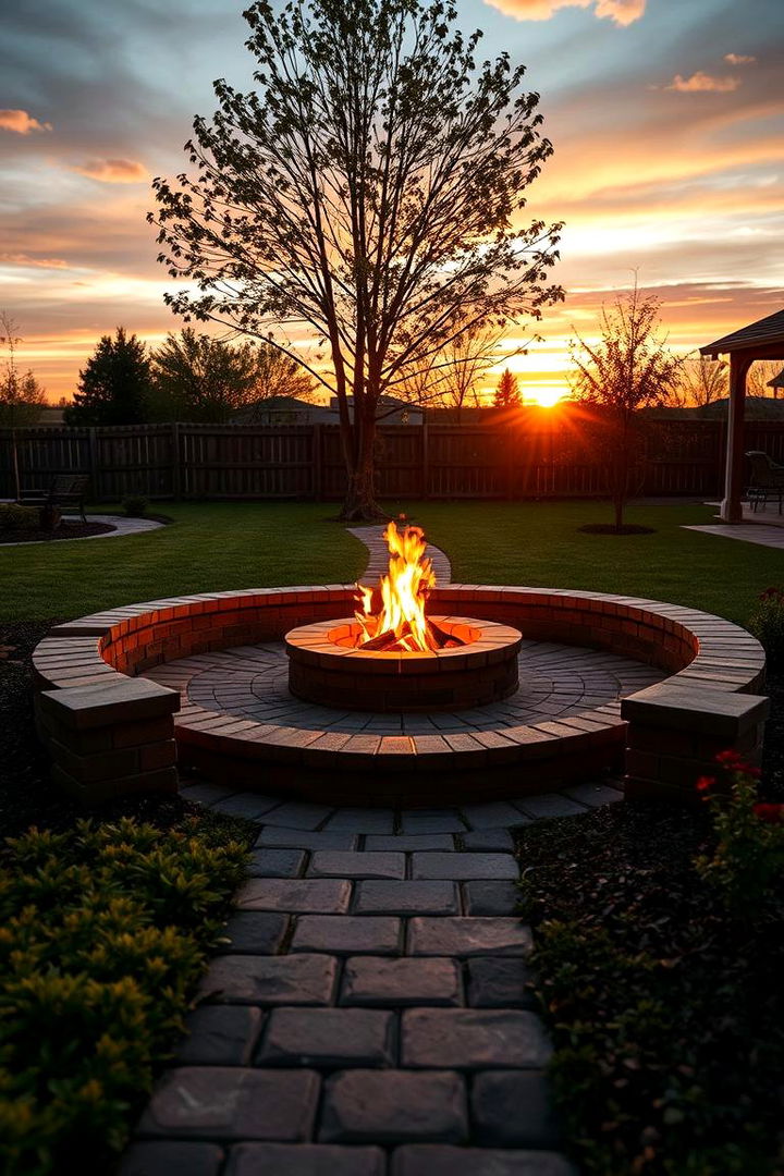 Brick Pathway Fire Pit - 22 Brick Fire Pit Ideas