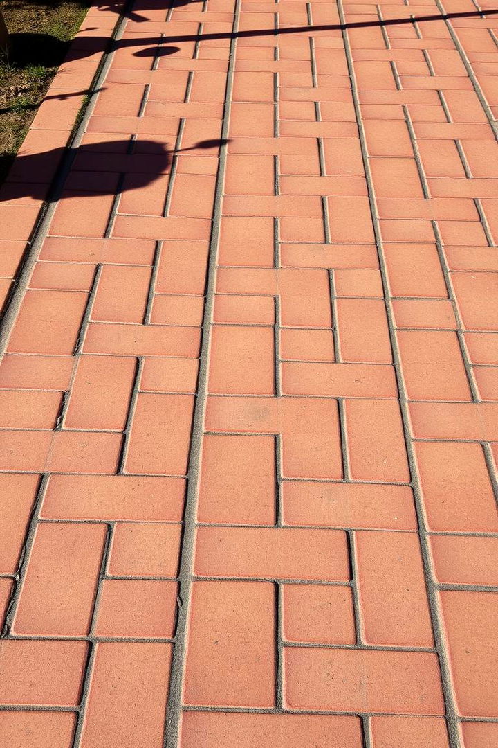 Brick Stamped Concrete Walk - 22 Concrete Walkway Ideas