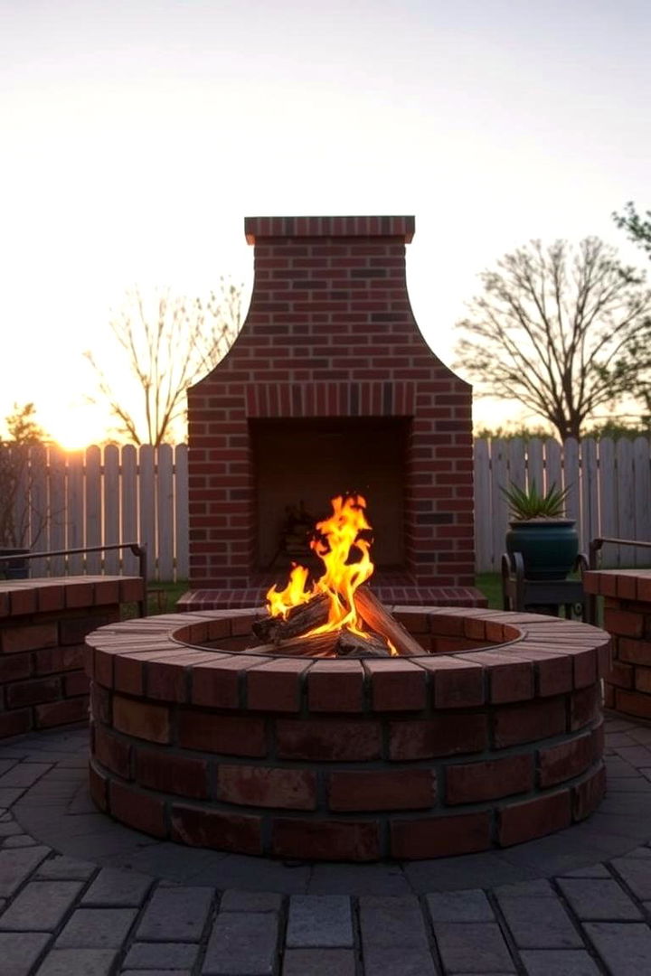 Brick Surround Fire Pit - 22 Rustic Fire Pit Ideas