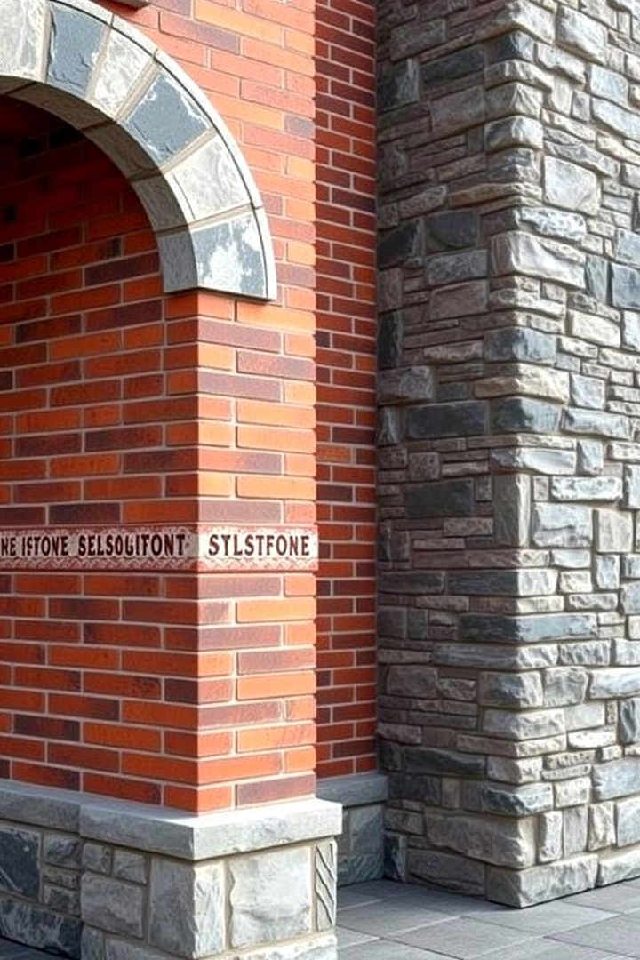 Brick and Stone Fusion - 22 Brick Front Steps Design Ideas