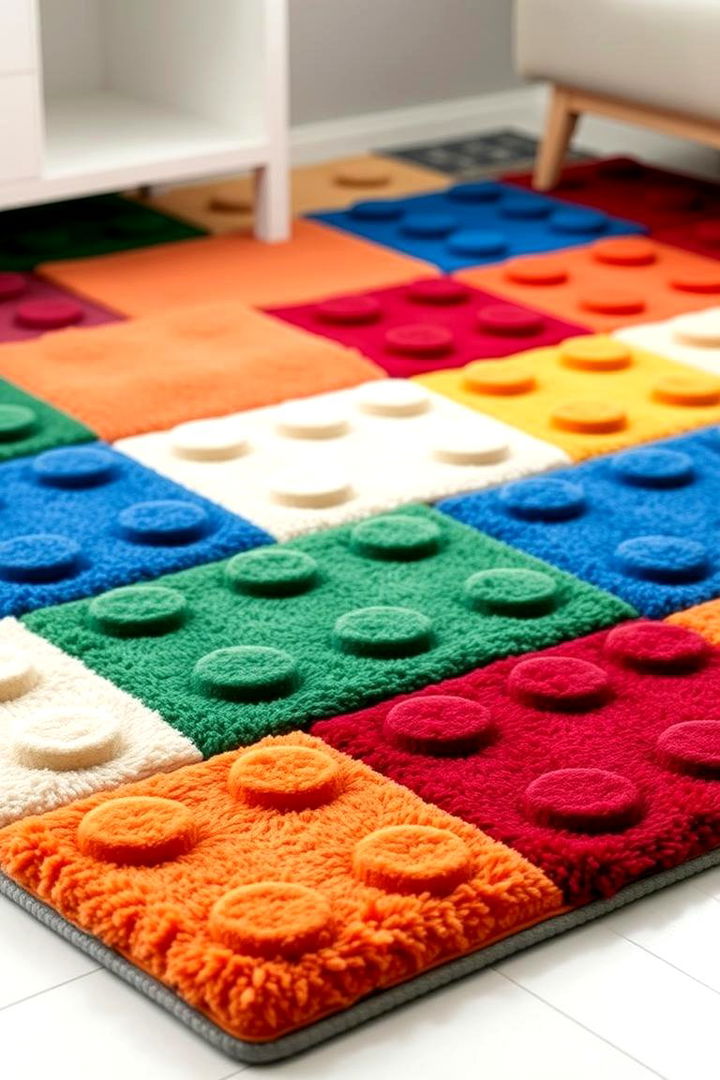 Bricky Accent Rugs - 22 Lego Bedroom Ideas