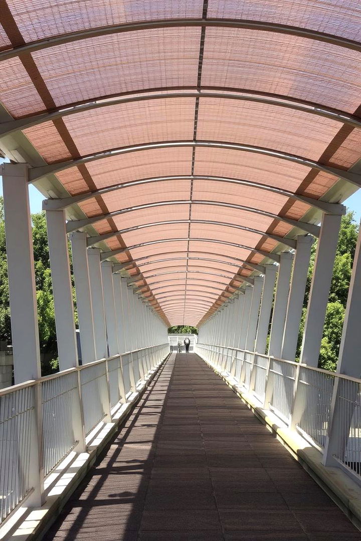 Bridge with Overhead Canopy for Shade and Nature - 22 Garden Bridge Ideas