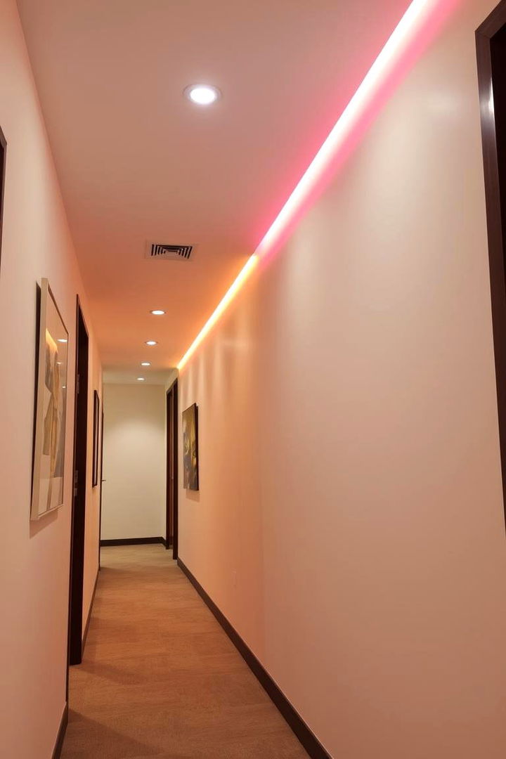 Bright Accent Creating Visual Depth - Narrow Hallway Lighting Solutions for Tight Spaces