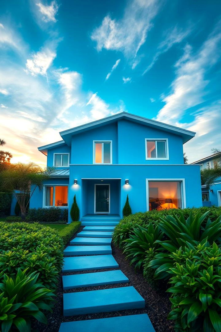 Bright Azure Statement - 22 Blue Exterior House Colors