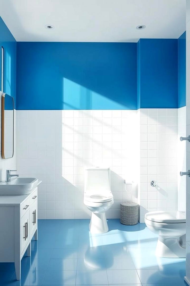 Bright Blue and Crisp White - 22 Blue and White Bathroom Ideas
