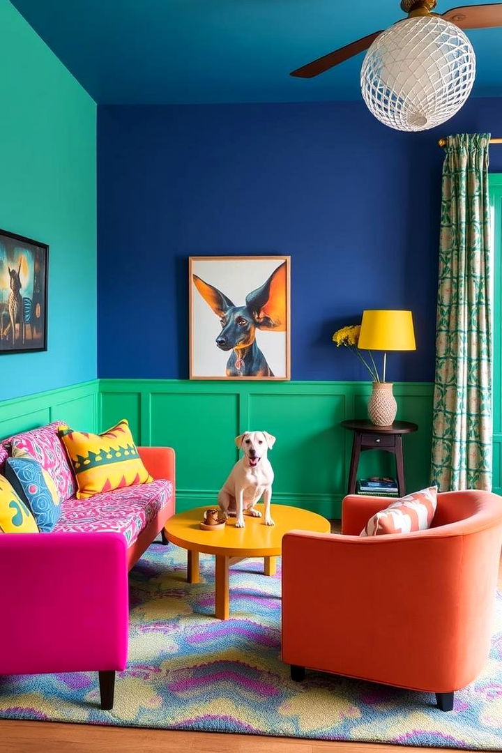 Bright Colorful Dog Den - 22 Dog Room Ideas