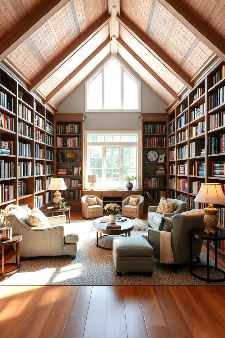 Bright Home Library Attic - 22 attic room ideas