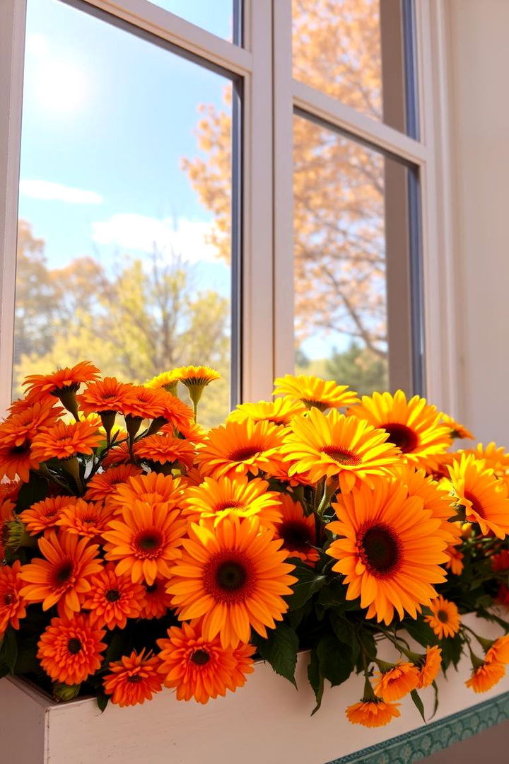 Bright Marigold and Sunflower Fusion - 22 Fall Window Box Ideas