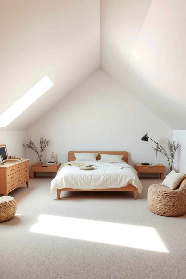 Bright Minimalist Decor - 22 Low Sloped Ceiling Bedroom Ideas