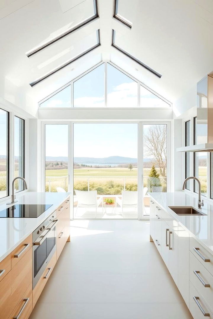 Bright Minimalist Sunroom Kitchen - 22 Sunroom Kitchen Ideas