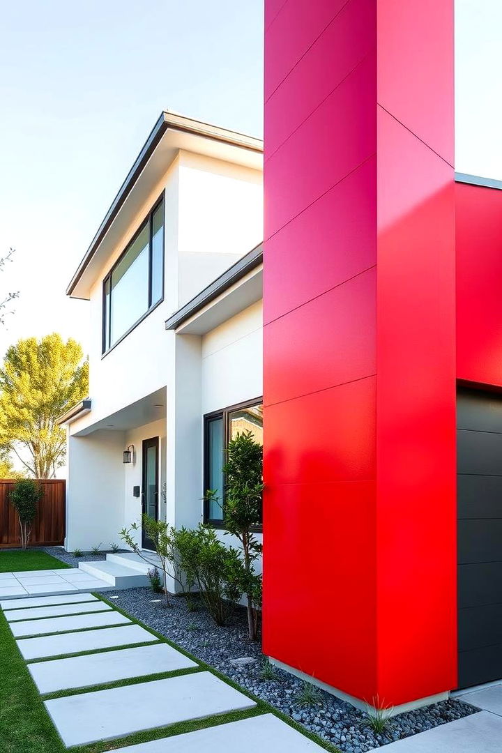 Bright Red Accent Walls - 22 red home exterior ideas