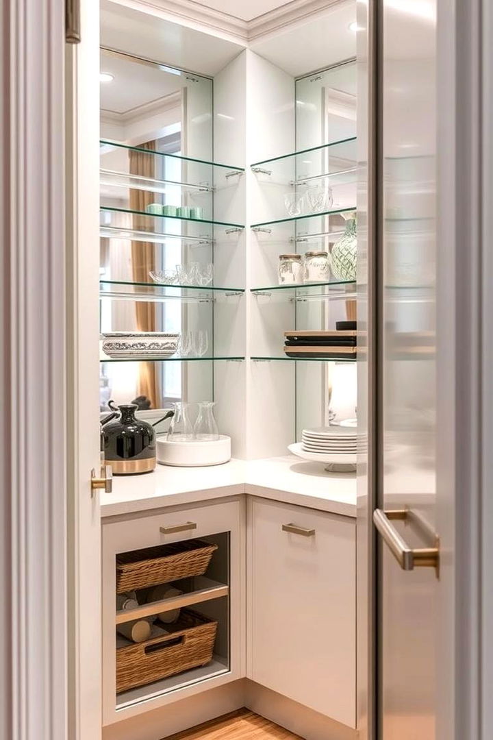 Bright Reflective Surfaces - 22 Corner Pantry Ideas