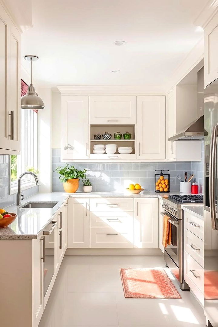 Bright Space Enhancement - 22 Off-white Kitchen Cabinets