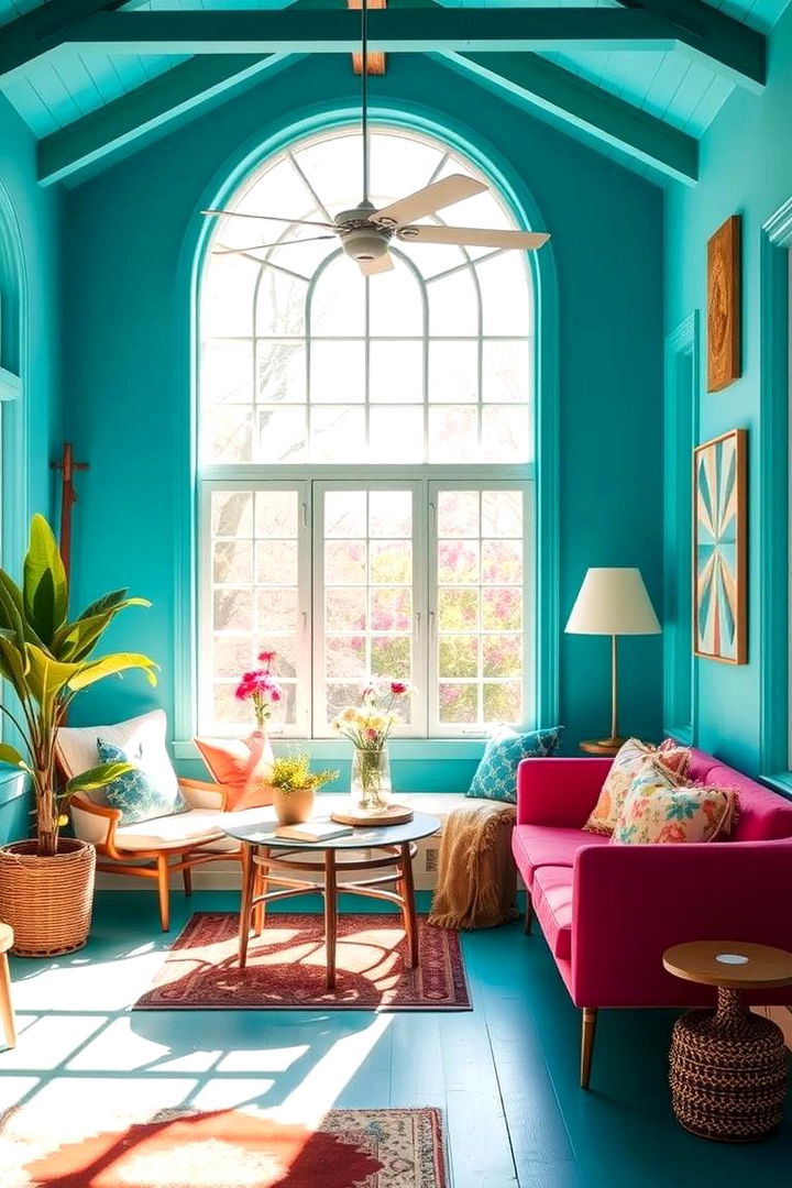 Bright Turquoise Energy - 22 Sunroom Color Ideas