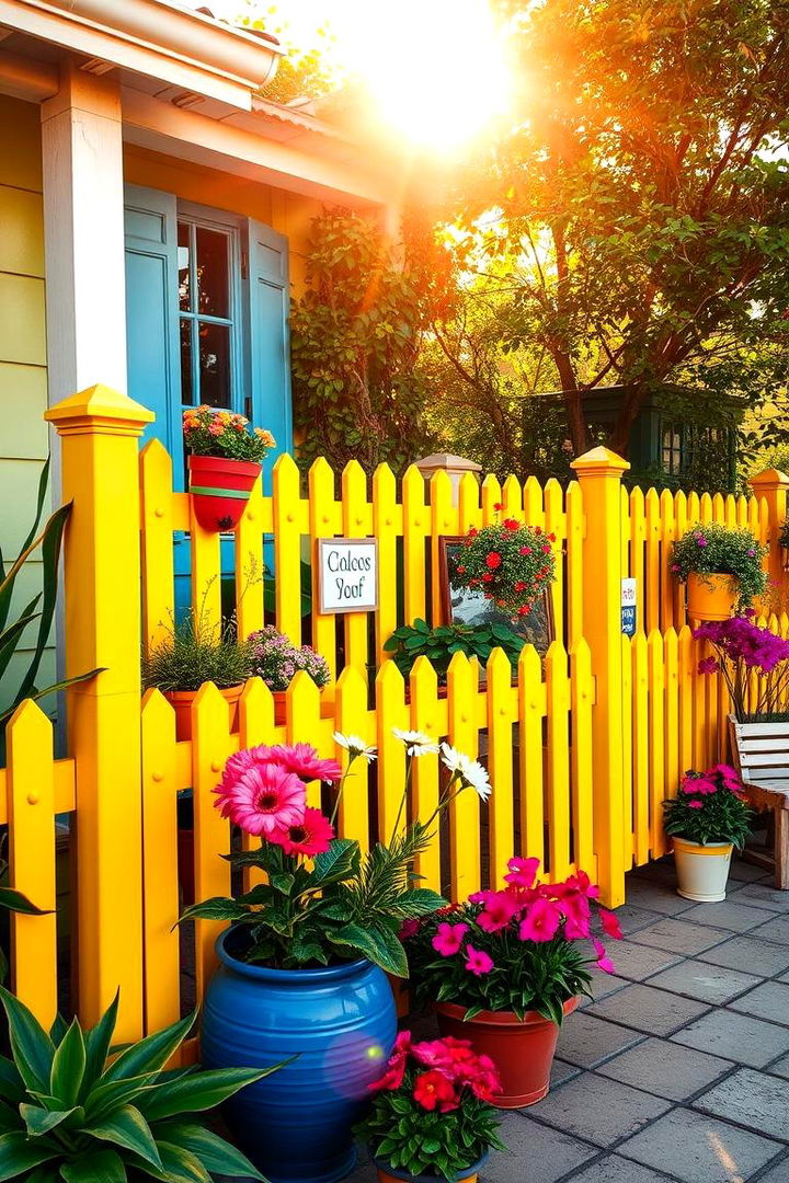 Bright Yellow Highlight - 22 Garden Fence Colour Ideas