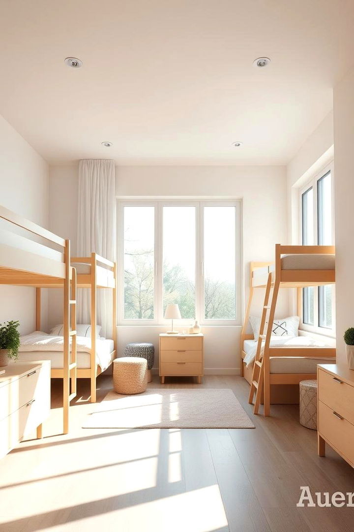 Bright and Airy Bunk Room Decor - 22 bunk room ideas