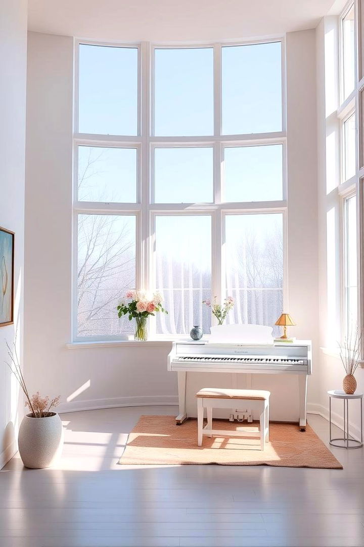 Bright and Airy Piano Room - 22 Piano Room Ideas