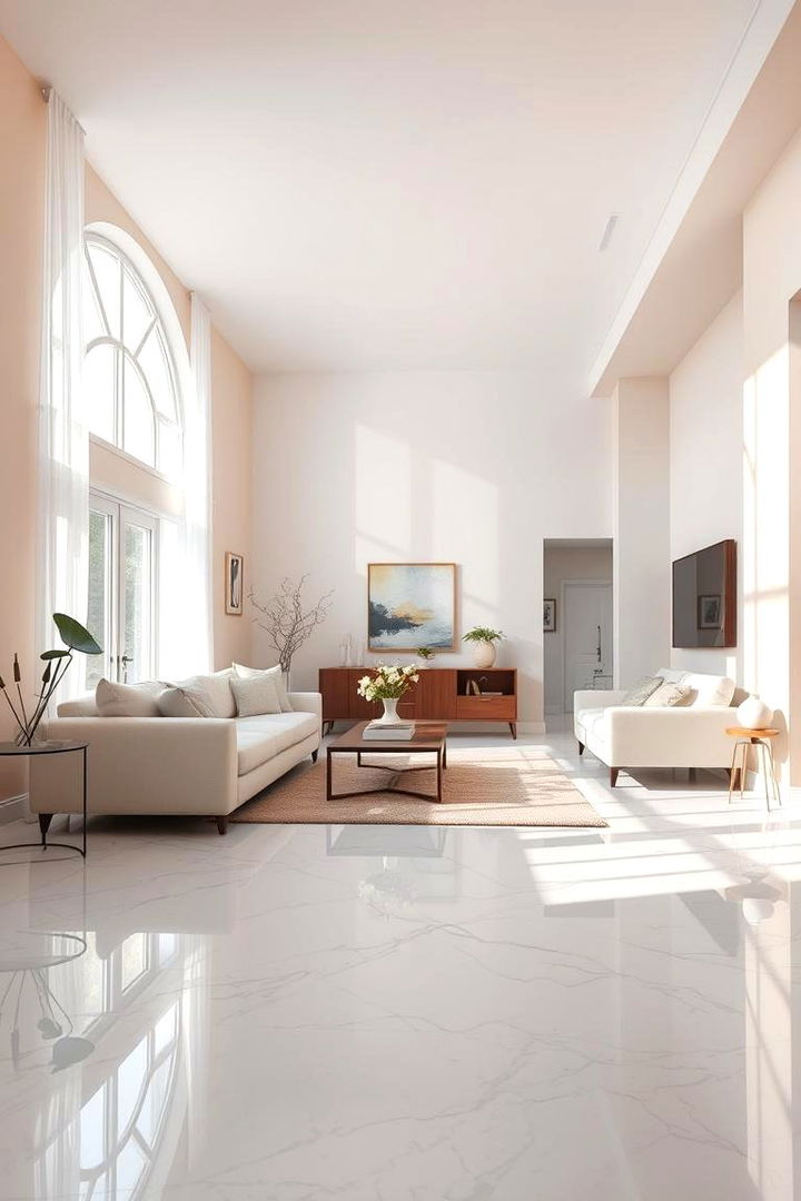 Bright and Airy Spaces - 22 Marble Floor Living Room Ideas