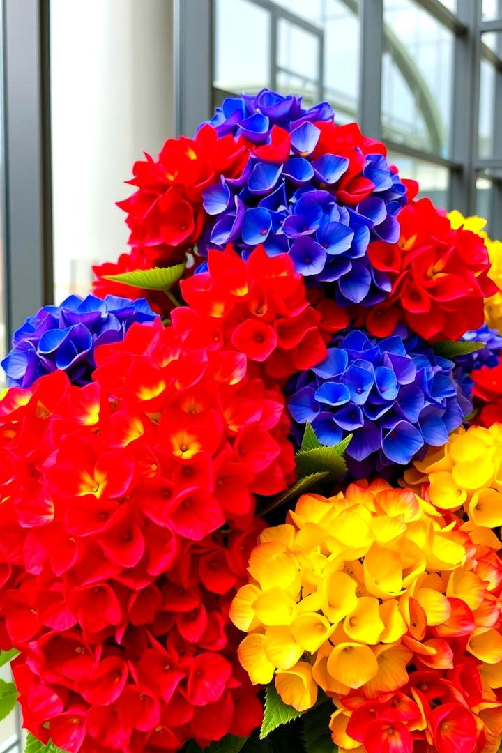 Bright and Bold Hydrangea Arrangement - 22 Hydrangea Centerpiece Ideas