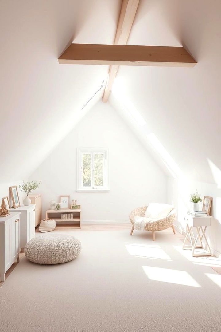 Brighten with Light Colors - 22 Low Ceiling Small Attic Room Ideas