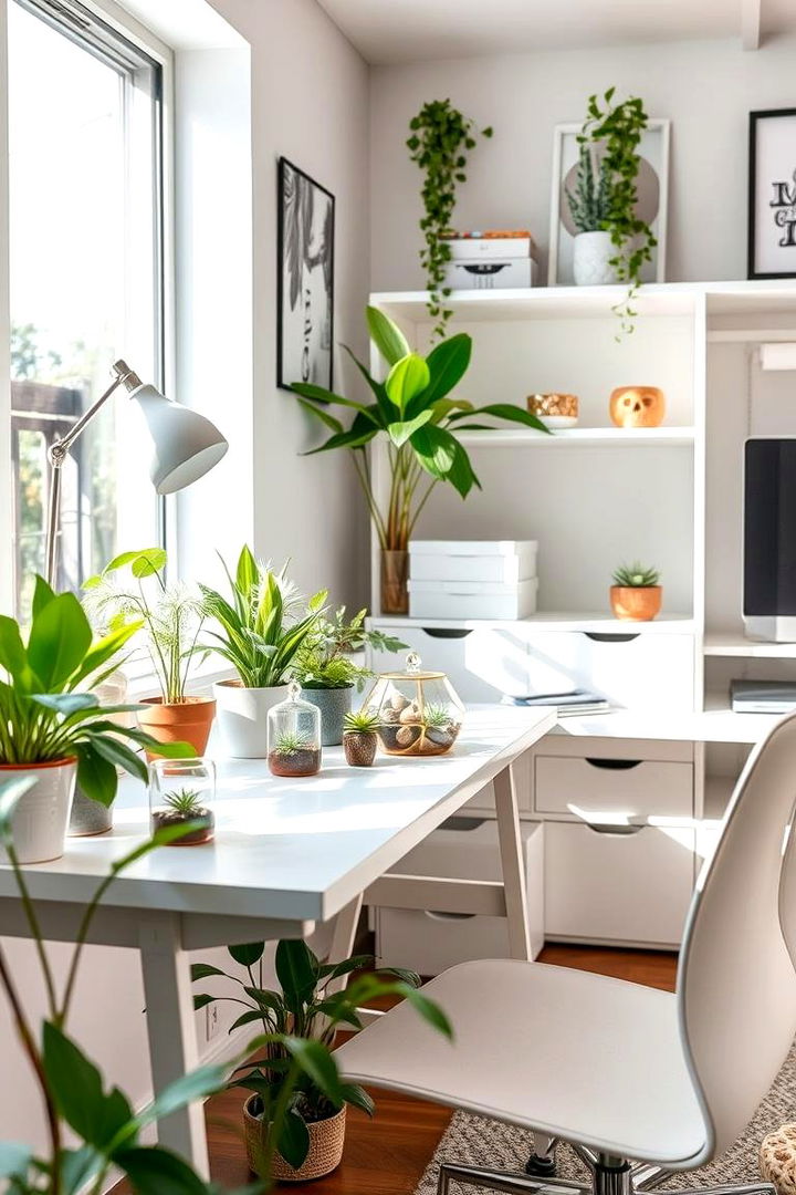 Bringing Nature Indoors with Greenery - 22 Small Home Office Ideas