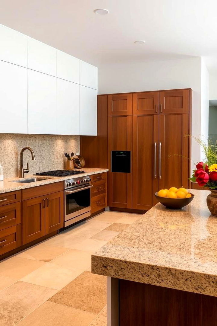 Brown Accents with Natural Stone - 22 Brown Kitchen Ideas