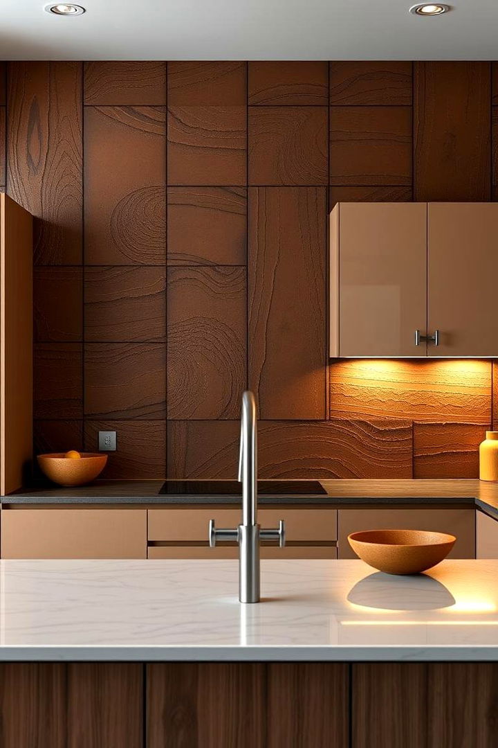 Brown Feature Walls - 22 Brown Kitchen Ideas