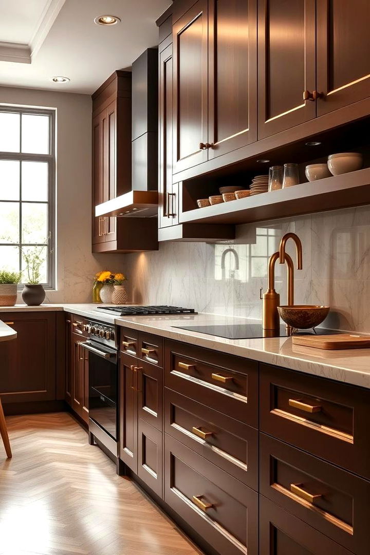 Brown and Gold Fusion - 22 Brown Kitchen Ideas