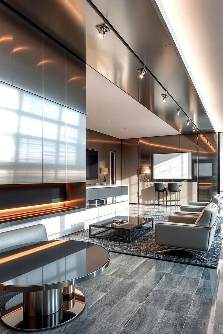 Brushed Steel Accents - 22 masculine dining room ideas