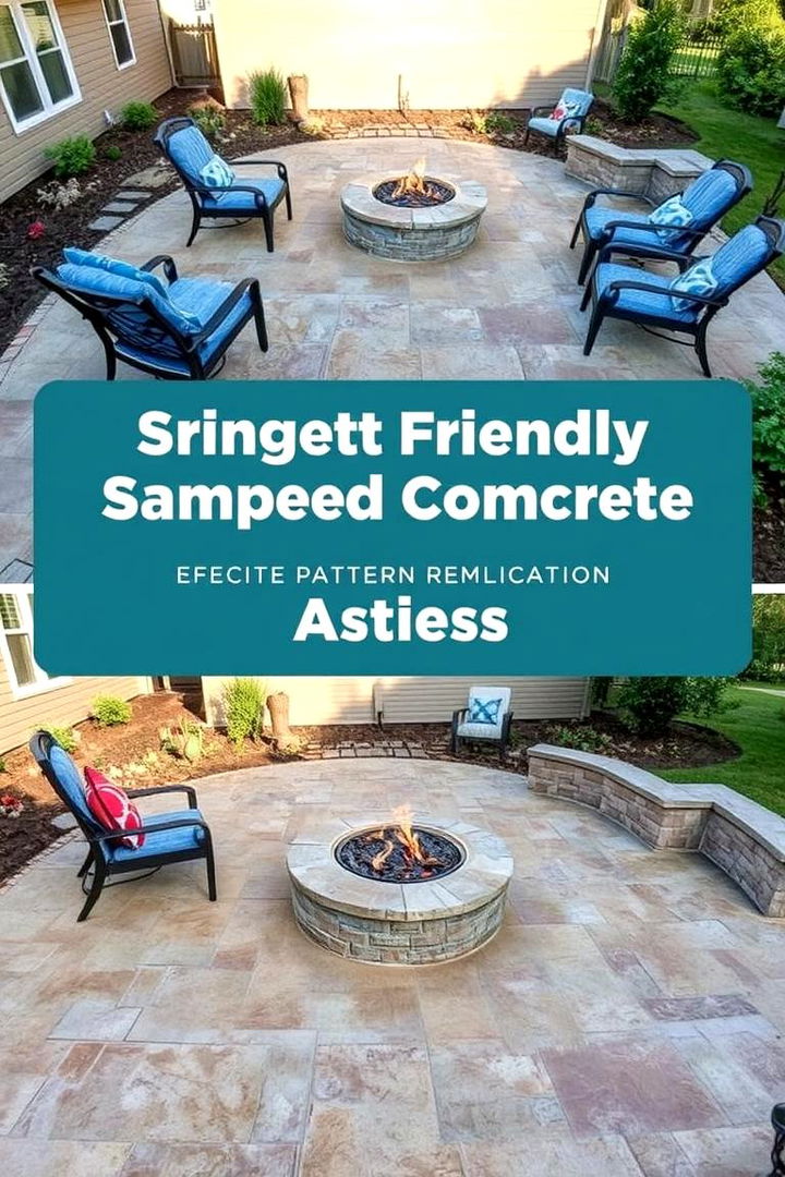 Budget Friendly Design with High Impact - 22 stamped concrete patio with fire pit ideas