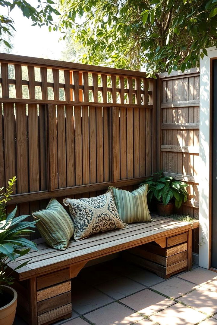 Built In Bench with Privacy Screening - 22 Built-in Deck Bench Ideas and Designs