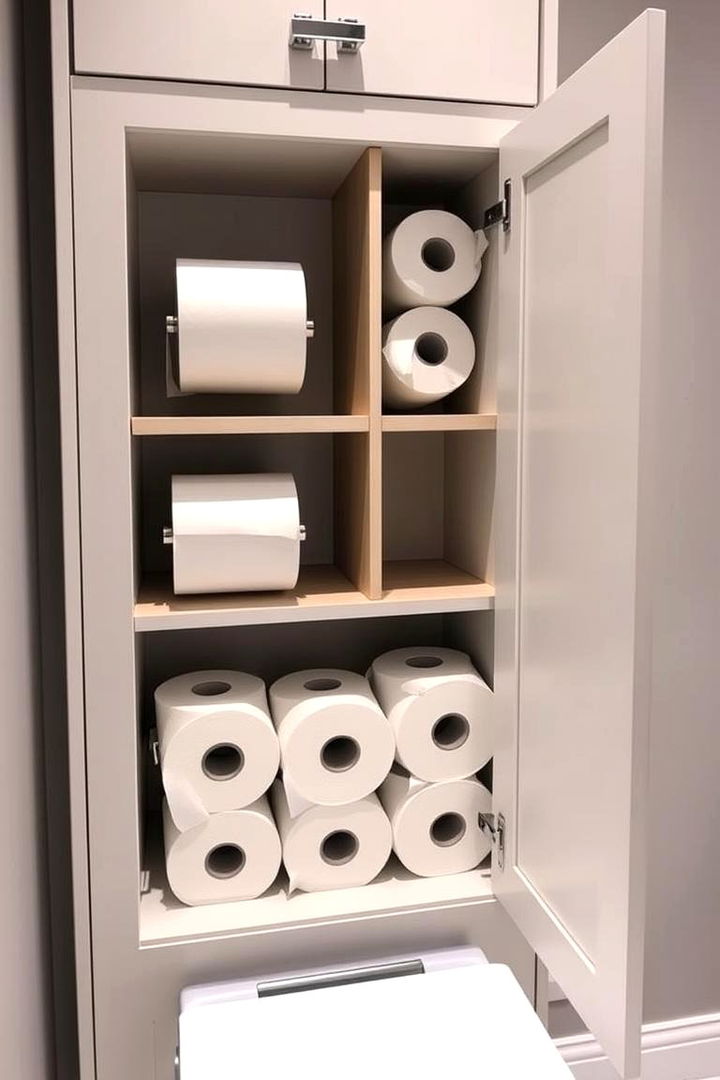 Built In Cabinet Organizer - 22 Toilet Paper Storage Ideas