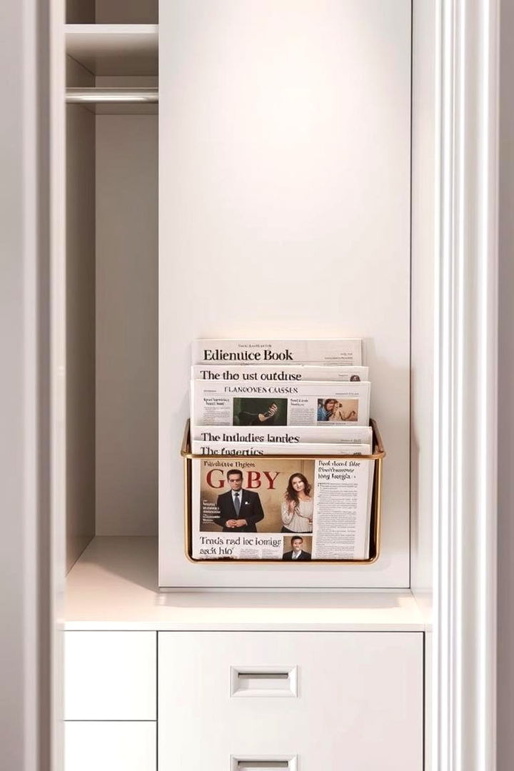 Built In Magazine Holders - 22 Hall Closet Organization Ideas