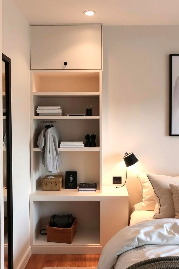 Built In Nightstand Shelves - 22 Bedroom Shelving Ideas
