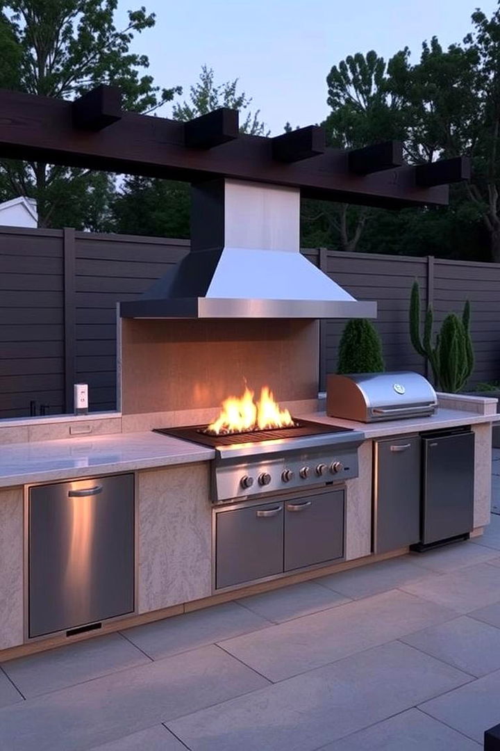 Built In Outdoor Kitchen BBQ Pit - 22 Bbq Pit Ideas
