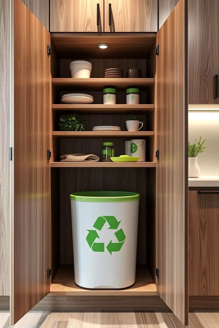 Built In Recycling Bins - 22 cabinet storage ideas