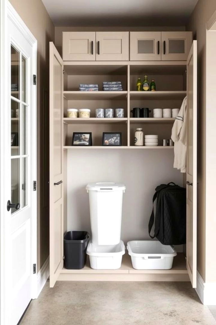 Built In Recycling and Waste Disposal - 22 Garage Entryway Ideas