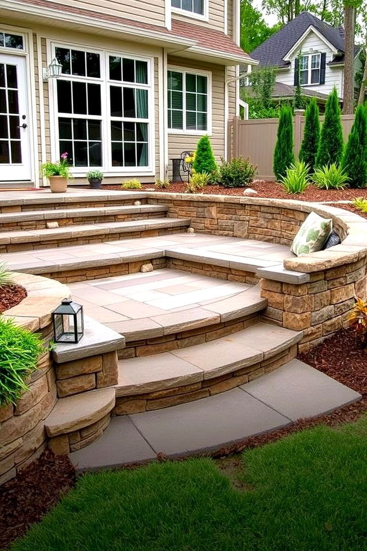 Built In Seating Charm - 22 Patio Steps Ideas