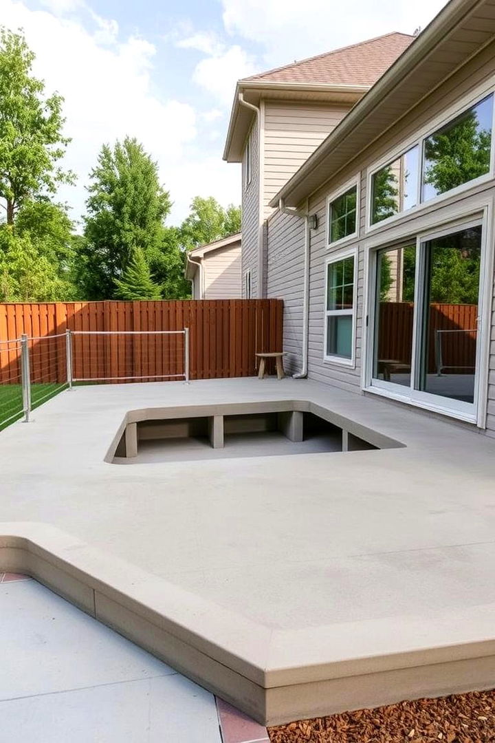 Built In Seating for Comfort and Style - 22 Concrete Deck Ideas